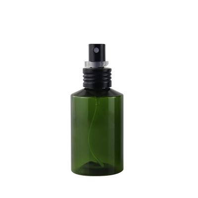 China Custom BEAUTY PACKAGING 100ml Eco-Friendly PET Amber Green Cosmetic Bottle Shampoo Plastic Bottle With Aluminum Spout for sale