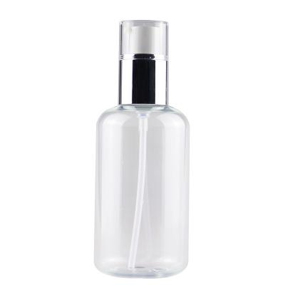 China Wholesale 250ml Pet Lotion Bottle Cosmetic Pet Clear Bottle With High Notch Aluminum Silver Pump for sale