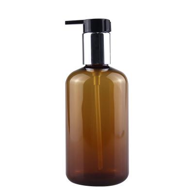 China BEAUTY PACKAGING round shape body lotion bottle 250ml with silver anodized aluminum cover for sale