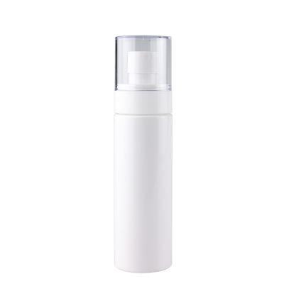 China 4oz 120ml cosmetic white pet pump bottle with ace double layer sprarer pump for alcohol for sale