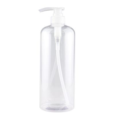 China BEAUTY PACKAGING empty plastic in stock 1 liter bottle 1000ml hand sanitizer bottle with original pump lid plastic pet bottle manufacturers for sale