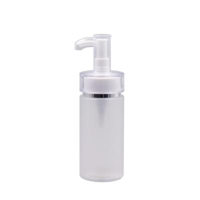 China BEAUTY PACKAGING 100ml whtie PET round shape bottle with aibion ​​lotion pump head for sale