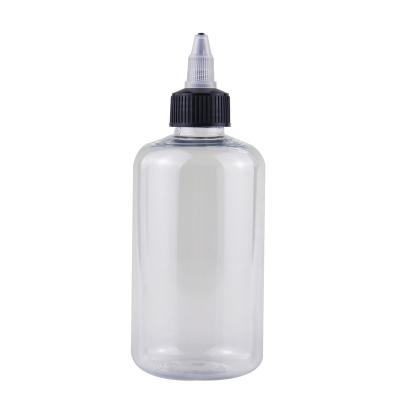 China BEAUTY PACKAGING tattoo ink paint mouth squeeze bottle 250ml clear sharp plastic cartons screen printing PET PUMP sprayer HS A109 for sale