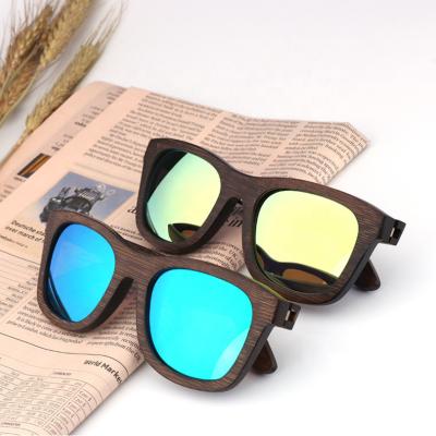 China Fashion Sunglasses Shape 400 UV Polarized Handmade Wooden Sunglasses Customizable Wooden Bamboo Sunglasses Men Women for sale