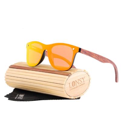 China Driving Retro Men Logo Bamboo Wooden Sunglasses Rimless Custom Made for sale