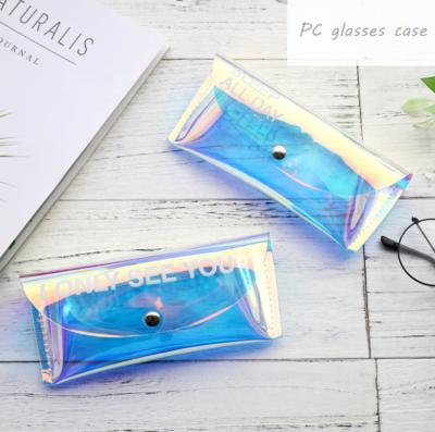 China Cute Transparent Sunglasses Case Big Size Fashion Colorful Glass Case v2406-1 for sale