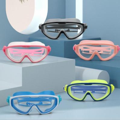 China Children Antifog Swimming Goggles 4-15 UV Waterproof Soft Swim Glasses Adjustable Strap Big Frame Antifog Ant for sale