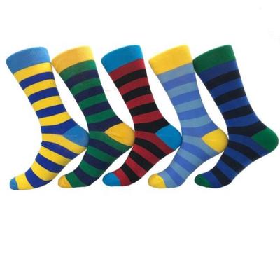 China 2021 Novelty Viable Striped Cotton Fun Socks Custom Logo Mens Socks for sale