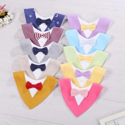 China Viable Gentleman Baby Bib With Bow Tie Cotton Baby Bibs Scarf Bibs Bandana 2021 Colorful for sale