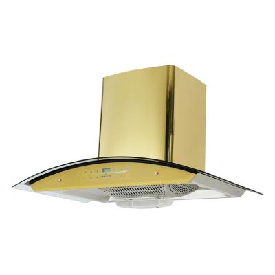 China Best selling household stainless steel 90cm kitchen smoke fan cooke range yellow hood for sale