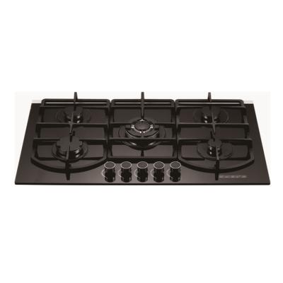 China Household 5 Burner China Gas Kitchen Stove Tempered Glass Cooktop Cooking Appliances for sale