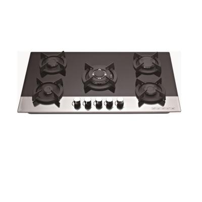 China Household Home Appliance Built In 8 Mm Tempered Glass Gas Hob 5 Burner Gascooktops Gas Hob for sale