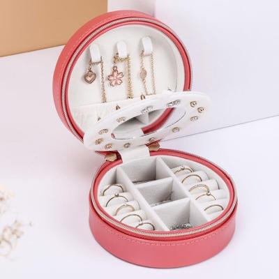 China 2022 Customs Luxury Fashionable Zipper Necklace Ring Earring Jewelry Box Organizer Storage With Boxes for sale