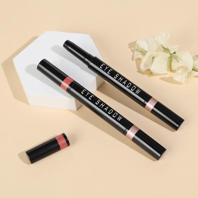 China Custom Logo double end Eye Shadow Eye Shadow Tube Smooth Moisturizing Double Ended Makeup Stick Plastic for sale