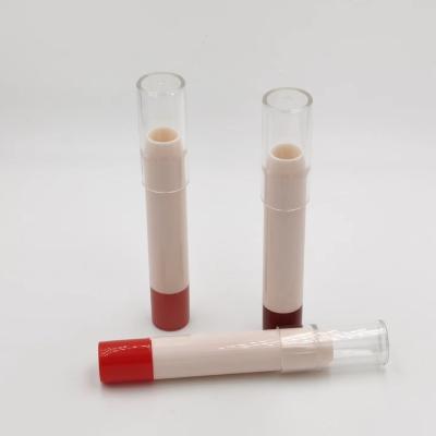 China Fancy Round Lip Stick Tubes Plastic Lip Balm Container Private Label Slim Lipbalm Tube Highlight Contouring Stick Tube for sale