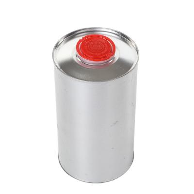 China Recycled Materials Metal Round Shape Paint Tin Can With Screw Cover For Adhesive Paint Oil for sale