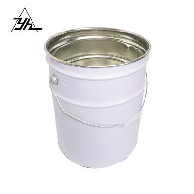 China Recycled Materials Customized 20L Large Round Tin Can Barrels For Paint Ink Oil And Other Chemical Use for sale