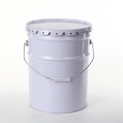 China Cheap Recycled Materials 15-20 Liter White Metal Round Paint / Chemical Pail / Pail / Drum / Can for sale