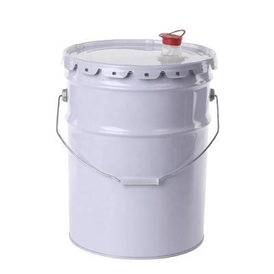 China Recycled materials paint bucket 20 liter tin metal bucket with handle 5 gallon tin barrel for sale