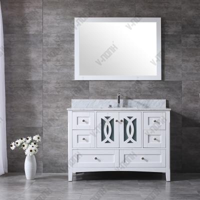 China Modern 48 Inch Best Selling USA Style Single Bathroom Vanity Vietnam Cabinet White Bathroom Sink Vanity for sale