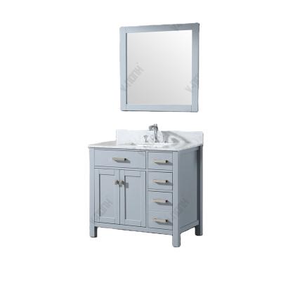 China Vietnam 36inch Sink White Or Gray Color Bathroom Cabinet Modern Single Bathroom Vanity for sale