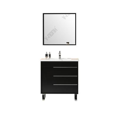 China Indonesia Vietnam 30inch Modern Bathroom Single Cheapest Ceramic Cabinet Sink Bathroom Vanity for sale