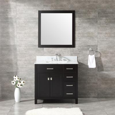 China 36 Inch Modern Style Single Sink Wooden Bathroom Cabinet Vanity for sale