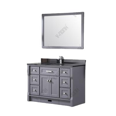 China Gray Bathroom Vanity Dark Modern 48 Inch Bathroom Cabinet Made in Vietnam Home Decor for sale