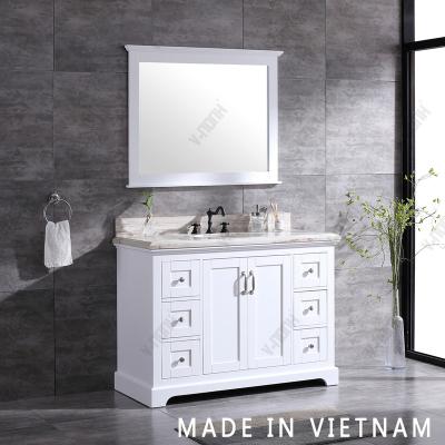 China Modern fashionable contemporary white color bathroom cabinet wooden furniture for sale