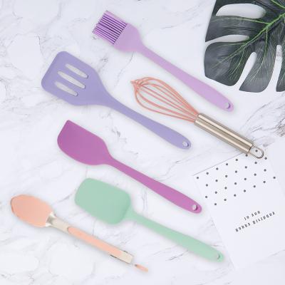 China Sustainable Color Silicone Baking 6 Piece Set Household Kitchen Cooking Tools for sale