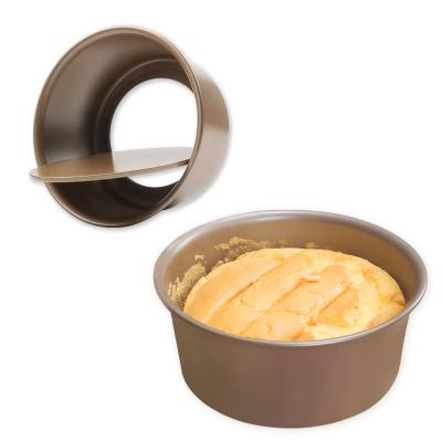 China Viable Factory Wholesales Carbon Steel Baking Tools Baking Pan Round Shape Chiffon Cake Non-Stick Living Bottom Mold for sale