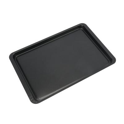 China Durable Carbon Steel Tray Black Rectangular Pizza Cake Baking Mold for sale