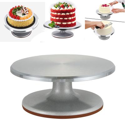 China 9 Inch Viable Heavy Duty Cake Stand Metal Cake Turntable Rotating Rack for sale