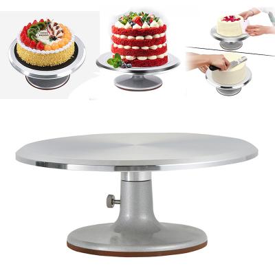 China Sustainable Metal Rotating Round Cake Stand Non-Slip Aluminum Alloy Cake Turntable UK for sale