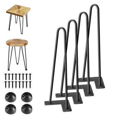 China Modern 2 Rod Coffee Table Steel Brass Hairpin Legs Best 16 Inch Hairpin Table Legs Black Metal for sale