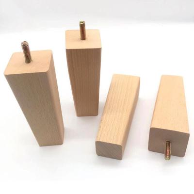 China Office Furniture Desk Legs Beech Wood Table Leg Coffee Shop Wooden Legs Modern Furniture Rubber Material for sale