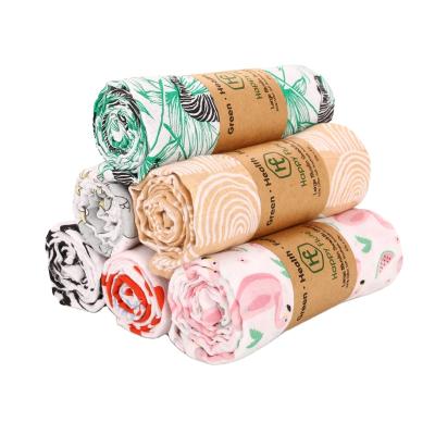 China HappyFlute Eco-Friendly Baby Muslin Anti-pilling Wrap 100% Cotton Cute Blanket To Wrap Muslin Blanket Wrap for sale