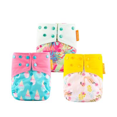 China 2020 Happyflute Baby Cloth Diaper Reusable Cloth Diaper Pocket Printed Instant Adjustable Diaper for sale