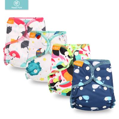 China Wholesale Newborn Cute Baby Diaper Printing Happyflute Baby Cloth Printed Waterproof Reusable Diapers AIO Baby Diaper for sale