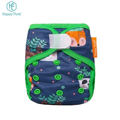 China HappyFlute Babies Diaper Cover Durable Cloth Printed PUL Cloth Waterproof Diaper Cover for sale