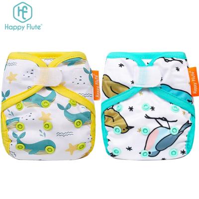 China HappyFlute Printing PUL Breathable Diaper Cover Baby Cloth Diaper Cover Printed Reusable Cover for sale