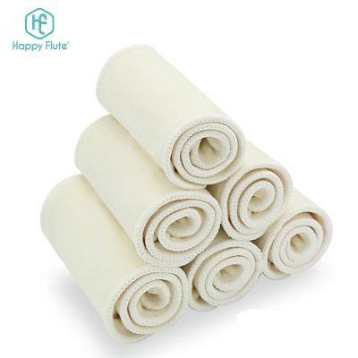 China Diapers Wholesale Happyflute Hemp Plain Weave Diaper Cloth Diaper Insert Washable Three Layer Diaper Insert for sale