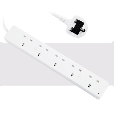 China Residential / General Purpose UK Type 5 Gang Socket Outlet Power Strip , British Standard Extension Power Socket for sale