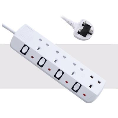 China 13a UK Residential / General Purpose 4 Pin Socket Smart Power Socket With Shutter Safety for sale