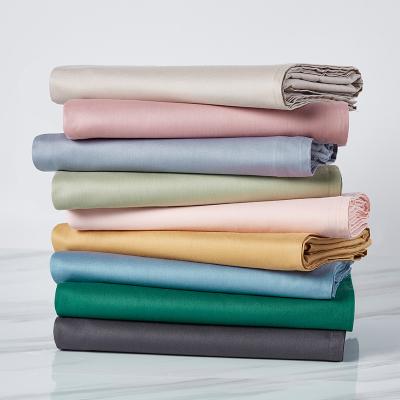 China 4 Piece Microfiber Flat Sheet Textile Fabric Disposable Long-staple Cotton Sheet Home Set For Solid Color Comforter Sheet Bedding Set for sale