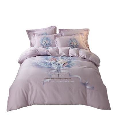 China European Pastoral Style Printed Disposable Bedding Set 100 Cotton Home Sheet Set Luxury Duvet Cover for sale