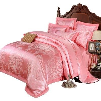 China Luxury Hotel Disposable Bedding Sets 100% Cotton Sateen Jacquard Sheet Bamboo Comforter Cover Set for sale