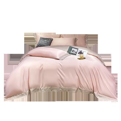 China Hot Sale Disposable Soft Washed Bedding Set Sheet Satin Silk Bedding Sets Duvet Cover for sale