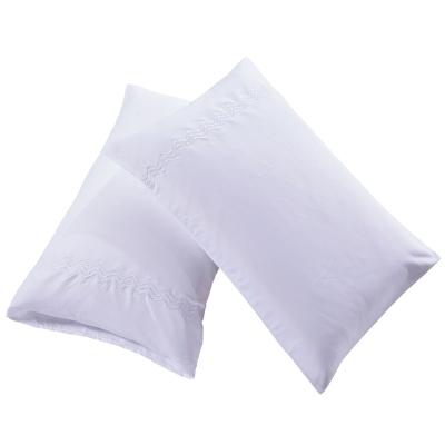 China Wholesale Anti-static White Pillow Case Embroidery Cotton Bed Linen Bedding Cheap Hotel Pillowcase for sale