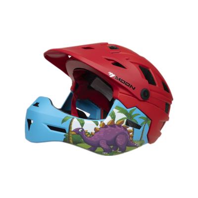 China ABS+PC MOON Adult & Teenagers Inclined Off Road Bicycle In Mold OEM PC+ABS LS11 Helmet RED AND BLUE for sale